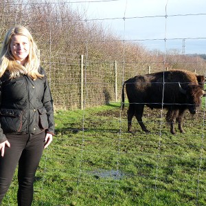 Emma’s visit to the Bison farm, Bouverie Lodge, Nether Broughton
